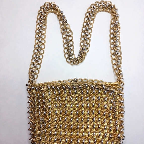 Vtg. LEWIS Imports MIXED METAL CHAIN BAG - Picture 9 of 11